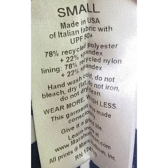 Mara Hoffman Listello Blue & White Mina Bandeau Cutout One Piece Swimsuit - Picture 7 of 7